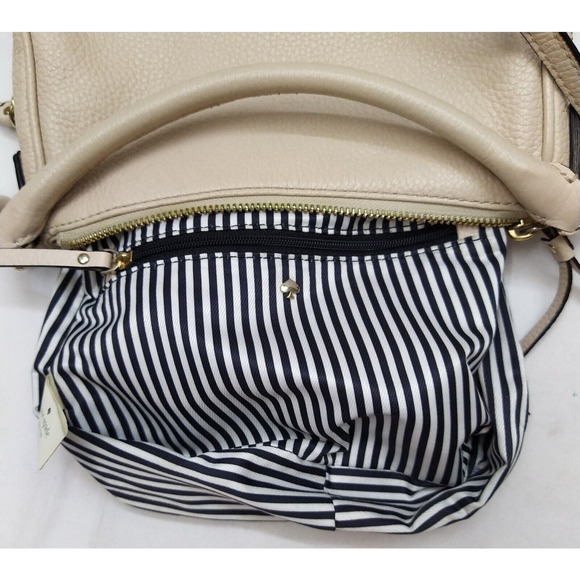 Kate Spade New York Beige Pebbled Leather Zipper Closure Crossbody Bag - Picture 12 of 16